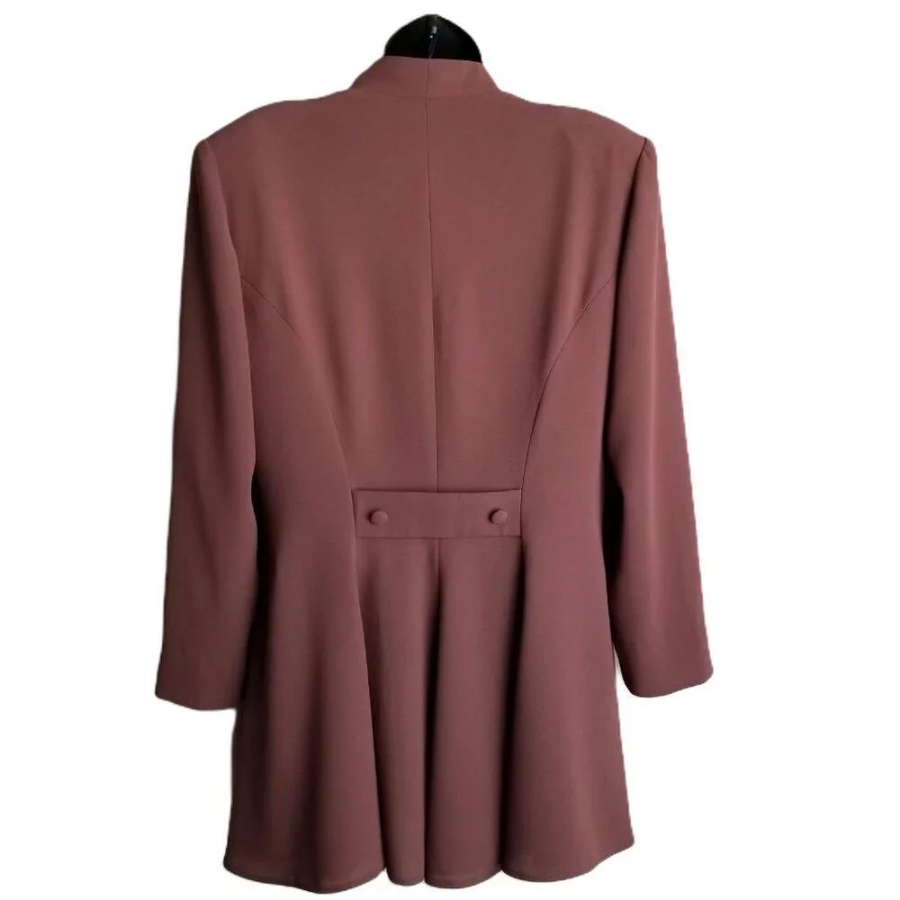 DW3 David Warren Vintage Skirt Suit Set Mauve Rose Structured Size 14